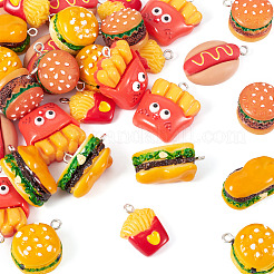 30шт 6 стиля непрозрачные подвески из смолы&nbsp;RESI-TA0004-05