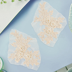 Вышивка в форме цветка из полиэстера&nbsp;DIY-WH20032-60A