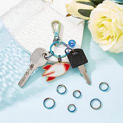 15 шт. 3 стиля радужных разъемных колец из титанового сплава FIND-OC0001-94