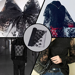 Хлопчатобумажная ткань с цветочной вышивкой AJEW-WH0314-729B