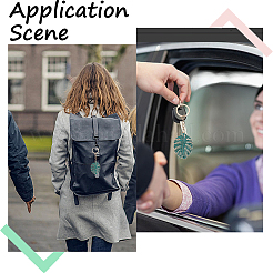 4 шт. брелок-подвеска из эмалевого сплава в виде листьев монстеры&nbsp;KEYC-CP0001-25