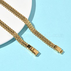 Женские ожерелья из цепочек пшеницы из нержавеющей стали 304 толщиной 6 мм&nbsp;NJEW-G193-03G