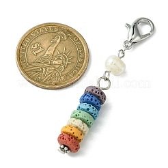 Подвески из натурального лавового камня с бусинами HJEW-JM01539