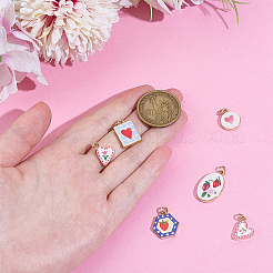 6 шт. 6 стиля латунных эмалевых подвесок&nbsp;KK-PH0014-11