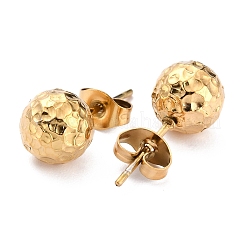 Ионное покрытие (ip) текстурированная круглая бусина 304 нержавеющая сталь серьги-гвоздики фурнитура&nbsp;LS-X-EJEW-O104-01G