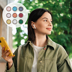 45 шт. 9-х цветные пуговицы из сплава с тремя отверстиями на ножке BUTT-FH0001-006