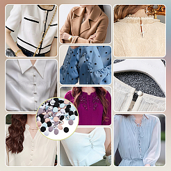 100 шт. 5-х цветные пуговицы из полиэстера с 1 отверстиями&nbsp;DIY-NB0012-20