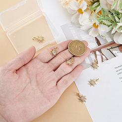 6шт латунные подвески с микропаве и кубическим цирконием&nbsp;KK-LP0001-40