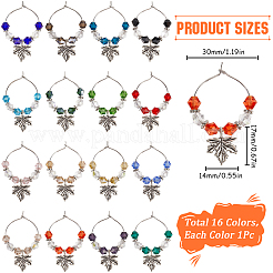 Подвески для бокалов из сплава с кленовым листом&nbsp;AJEW-SC00018