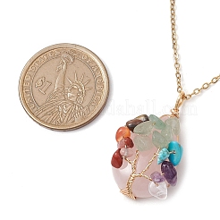 Ожерелья с подвесками из драгоценных камней для йоги чакра NJEW-JN05083-02