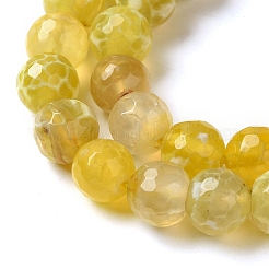 Нити окрашенных и нагретых натуральных агатовых бус с огненным кракелюром G-P539-B01-18