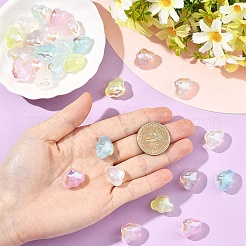 35шт 7 цвета прозрачные акриловые бусины&nbsp;MACR-YW0004-64