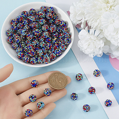 100 шт. бусины из полимерной глины со стразами RB-SC0001-14