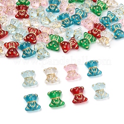 110шт 6 цвета прозрачные акриловые бусины MACR-FS0002-06