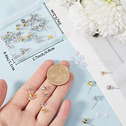 60 шт. фурнитура для сережек-гвоздиков из прозрачного кубического циркония&nbsp;EJEW-BBC0002-08