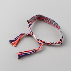 Браслет из плетеного шнура из полиэстера&nbsp;BJEW-WH0018-52E