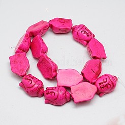 Синтетических нитей бирюзовые бусы&nbsp;LS-TURQ-G119-20x29mm-10