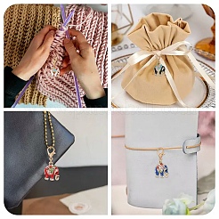 6 шт. подвеска в виде слона из сплава со стразами&nbsp;HJEW-YW00266