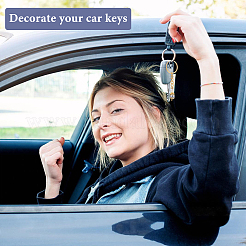 2 комплект брелок для ключей в виде ангела из стеклянных бусин и жемчуга для крещения&nbsp;KEYC-PH0001-74