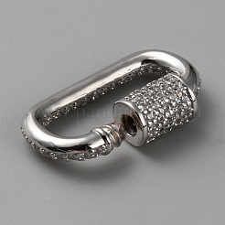 Латунь микропаве прозрачный кубический цирконий винт карабин брелоки DIY-WH0064-18P