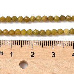 Нити натуральных желто-зеленых опаловых бусин G-D306-A06-3mm