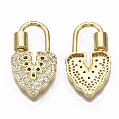 Латунь микропаве кубический цирконий винт карабин шарм с замком X-ZIRC-R110-020-NF