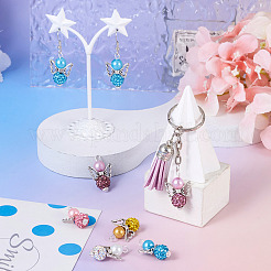 20 шт. подвески из полимерной глины 5 цветов и стеклянных стразов&nbsp;FIND-TA0004-83