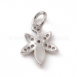 Подвески в виде листьев из латуни с микропаве из прозрачного кубического циркония&nbsp;ZIRC-F132-42P