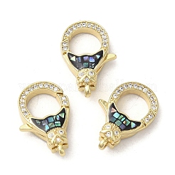 Латунный микро pave прозрачный кубический цирконий лобстер KK-K385-009G