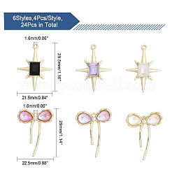 24 шт. 6 стиля подвески из сплава смолы и подвески из сплава стекла&nbsp;FIND-CA0007-40