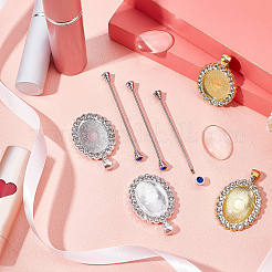 Наборы для самостоятельного изготовления овальной подвески-броши DIY-CA0004-04