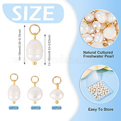 60шт 3 стиля подвески из натурального культивированного пресноводного жемчуга PALLOY-CW00002
