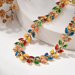 Браслеты с бабочками из латуни и эмалью для женщин BJEW-B125-01G