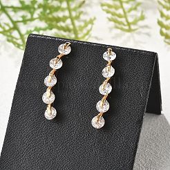 Серьги-гвоздики из латуни с микропаве из кубического циркония для женщин&nbsp;EJEW-G428-19G-02