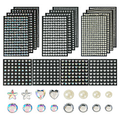 16 лист 4104шт акриловые наклейки с искусственным жемчугом и акриловые наклейки со стразами DIY-TA0004-56