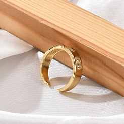 Кольца-манжеты из латуни с микро-паве и прозрачным циркониевым покрытием для женщин RJEW-M028-116G