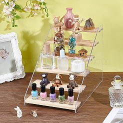 Прямоугольный акриловый органайзер с деревянными минифигурками ODIS-WH0038-102B