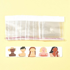 100 шт. 5 стиля квадратных бумажных сережек с принтом девушки CDIS-FS0001-25