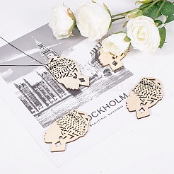 Неокрашенные деревянные большие подвески WOOD-PH0008-35