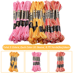 30 моток 3 цвета 6-слойная полиэфирная мулине для вышивания OCOR-GF0003-43B