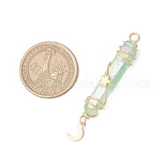 3 шт. 3 стиля гальванизированных подвесок из натурального кварцевого кристалла с заостренными концами из медной проволоки&nbsp;PALLOY-JF03766-02