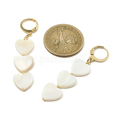 Серьги с подвесками из натуральной морской ракушки и кисточкой EJEW-TA00281-01