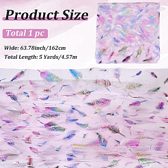 Нейлоновая ткань с рисунком перьев&nbsp;DIY-WH20066-004C