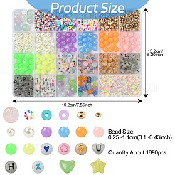 Наборы для самостоятельного изготовления браслетов из светящихся акриловых и пластиковых бусин DIY-YW0011-66