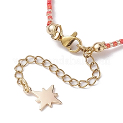 Браслеты из окрашенного натурального агата и стеклянных бусин BJEW-MZ00047-03