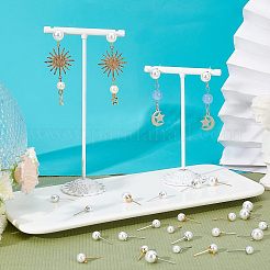 84 шт. 6 стиля акриловые искусственные жемчужные бусины шарики серьги-гвоздики фурнитура STAS-FH0001-55