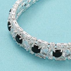 Браслеты-цепочки из латуни с микропаве и кубическим цирконием&nbsp;BJEW-Q771-04S