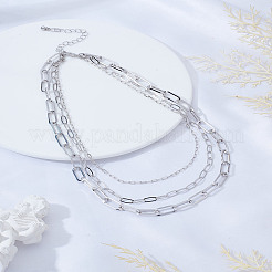 1 шт. сплав скрепки цепи двухслойные ожерелья для женщин&nbsp;NJEW-LP0006-02P