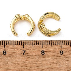 Серьги-каффы в форме сердца с микропаве из латуни и прозрачными кубическими цирконами&nbsp;LS-EJEW-D328-05G-02