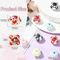 10шт 5 цвета непрозрачные акриловые бусины&nbsp;SACR-FS0001-48